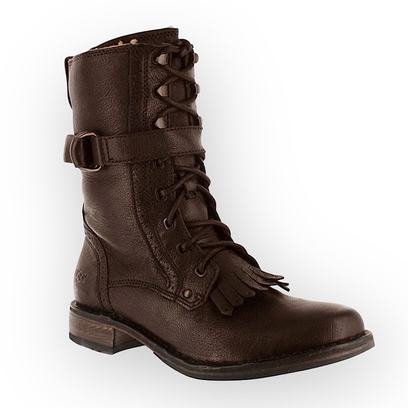 UGG Shoes - UGG Jenna Military Leather Combat Boots